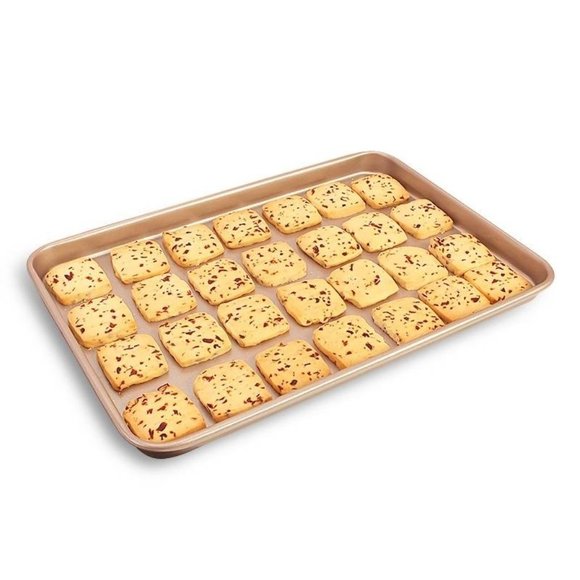 CHEFMADE 17-Inch Baking Sheet Pan, Non-Stick Carbon Steel Rimmed Cookie Sheet - Picture 3 of 4